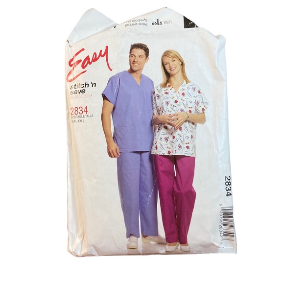 McCall’s stitch n save sewing pattern #2834 men’s and misses pant and top - Picture 1 of 5